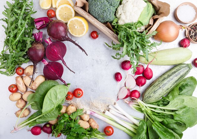 Fresh organic vegetables and herbs composition