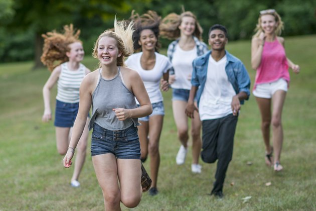 teens hanging out
