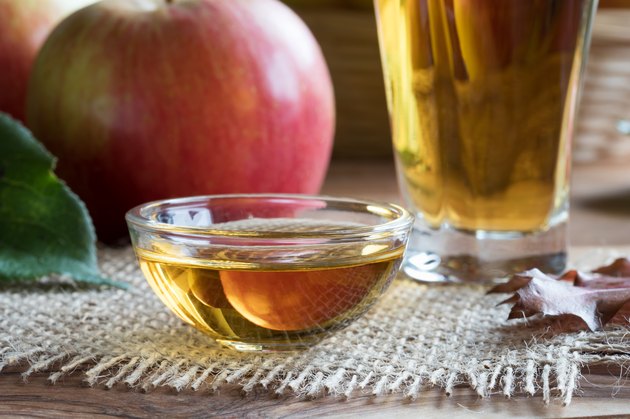 Apple cider vinegar in a glass bowl