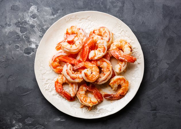 Roasted Prawns on white plate