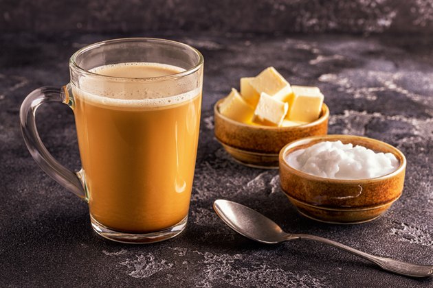 Bulletproof Coffee, blended with organic butter and MCT coconut oil
