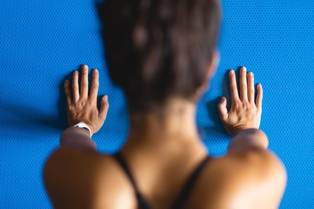 Woman on fitness workout at home