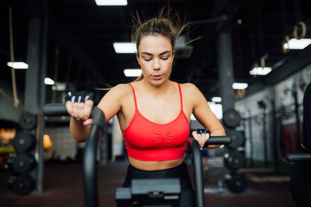 One woman training