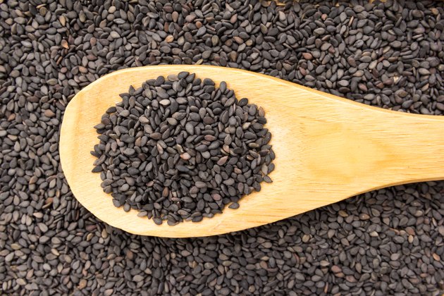Directly Above Shot Of Black Sesame Seeds