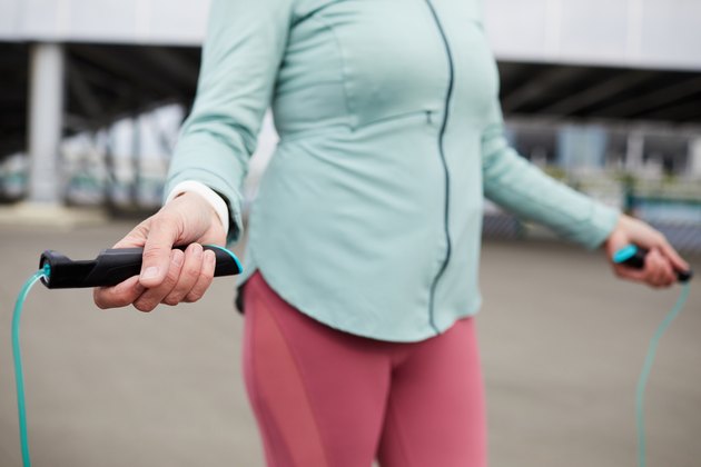 Skipping-rope in hand
