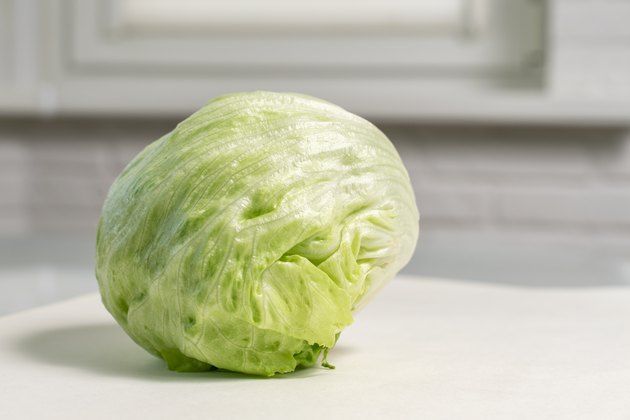 iceberg salad on a table in the kitchen