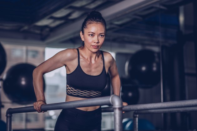 Young woman exercising at the gym
