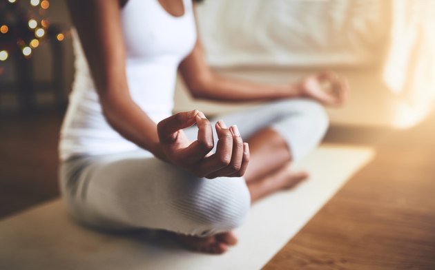 woman practicing meditation