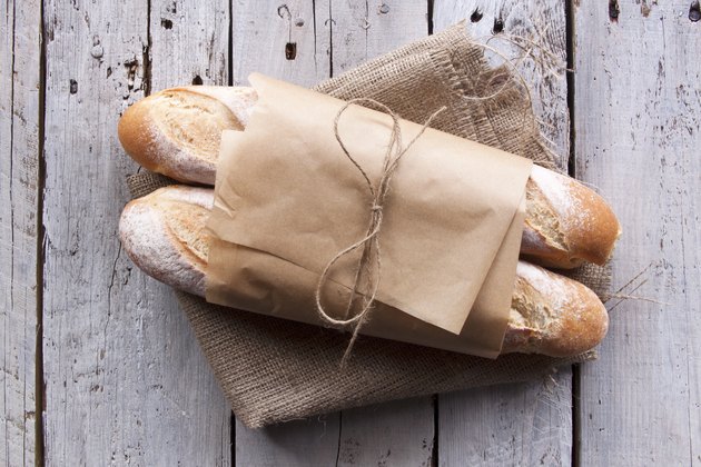 Rustic Bread on Wooden Background