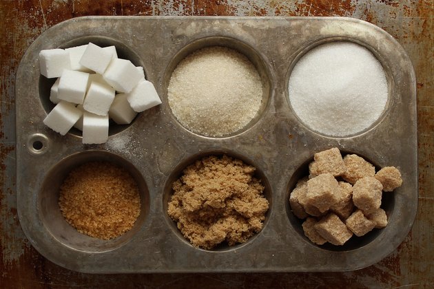 Directly Above Of Various Sugar In Muffin Tin