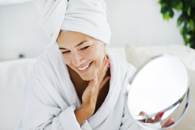 Mature woman and body care