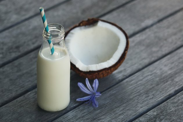 Coconut milk in a bottle