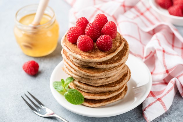Healthy Pancakes With Raspberries