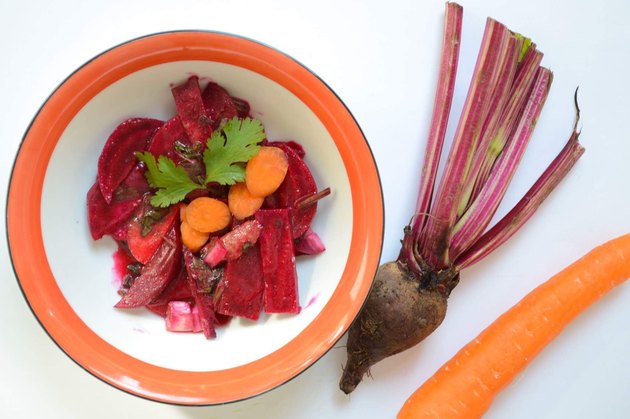 Directly Above Shot of beets on a table