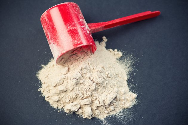 casein protein scoop. Sports nutrition.