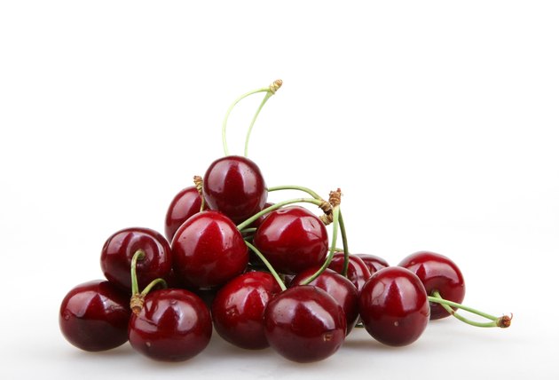 Sweet cherry isolated on white