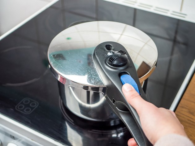 A stovetop pressure cooker will cook a ribeye quickly.