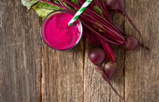 beetroot juice on wooden surface