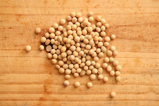 Soybeans over wood