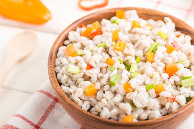 Barley dish on table.