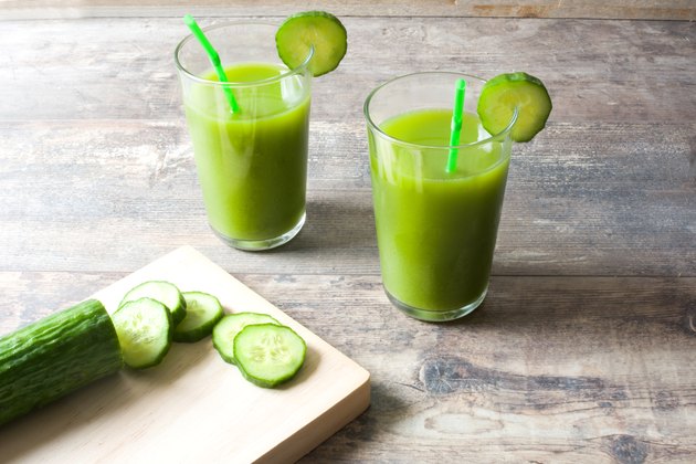 Cucumber juice nutrition glasses