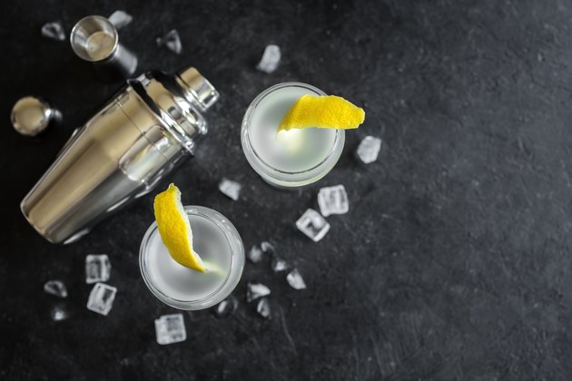 Alcohol Cocktail with lemon and ice