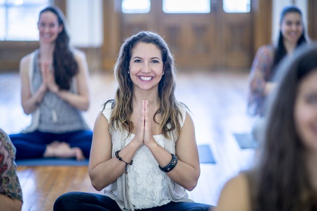 Smiling Women Meditating