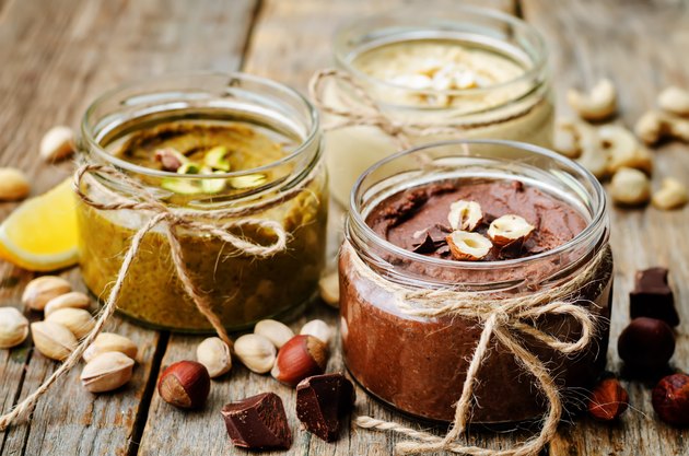 list toasted nut butters, pistachio, hazelnut and cashew