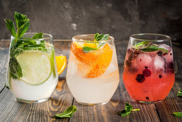 Set of three kinds of gin tonic