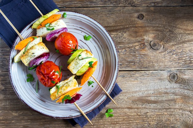Tofu and vegetable skewers