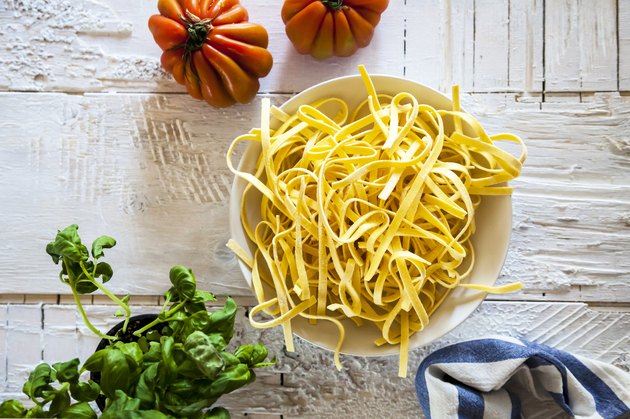 Preparing tagliatelle pasta