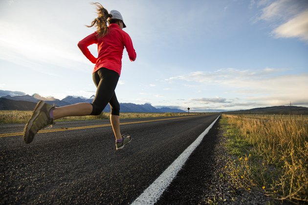 A woman jogging
