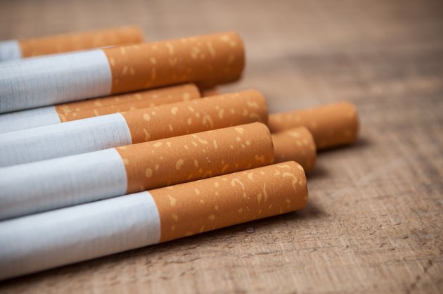 cigarette on wooden background