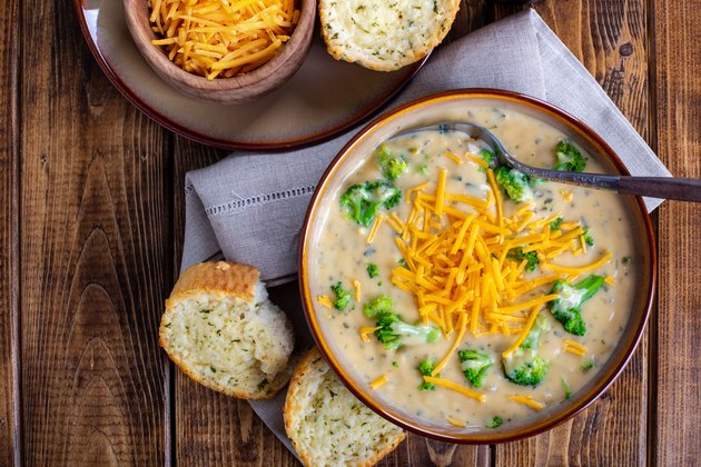Bowl of Creamy Cheddar Broccoli Soup