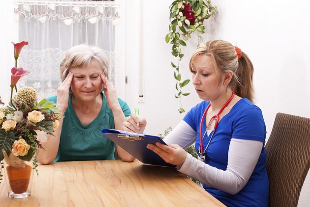 Nurse makes home visit and record data