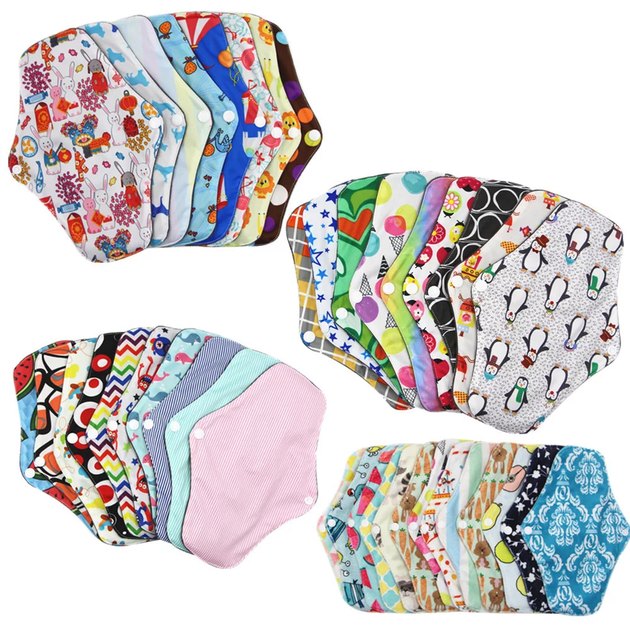 Bamboo Reusable Sanitary Pads - Day Period Pads Bamboo Charcoal
