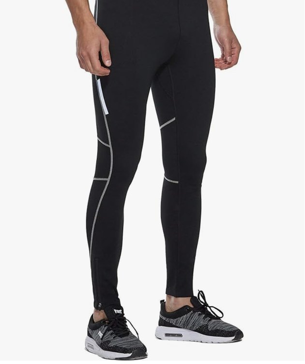 Fleece-lined Warm Running, Fitness, Basketball, Cycling, Quick-dry,  Compression Leggings/tights For Men