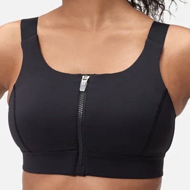 Women's Plus Size Active Seamless Criss Cross Sports Bra. • Comfortable  caged straps on neckline • Two removable pads for light support & shaping •  Seamless design reduces chafing • Soft, stretchy