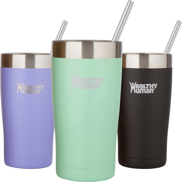 Insulated Coffee Mug Travel Thermos Cup Coffee To Go With Straw Double Wall Insulated  Stainless Steel With Lid Kids Women Men