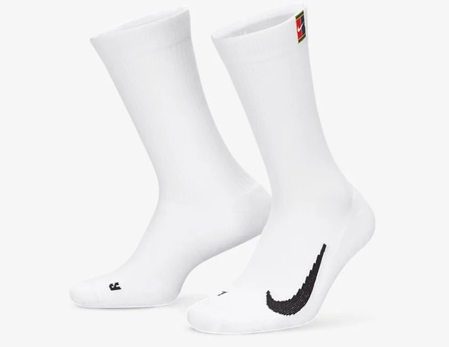 These tennis socks come in a pack of two and you can buy them in black or white.