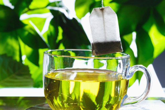 "Cup of green tea,close-up"