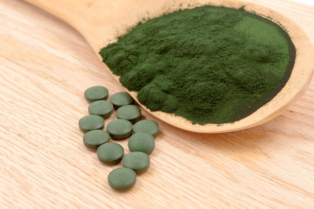 Closeup organic spirulina algae