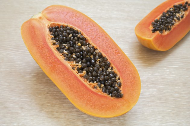 Papaya with seeds ripe and fresh