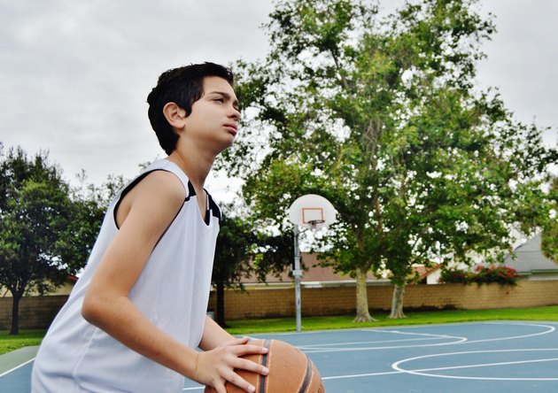 Boy Playing Basketball