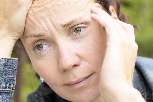 Close-up of woman thinking
