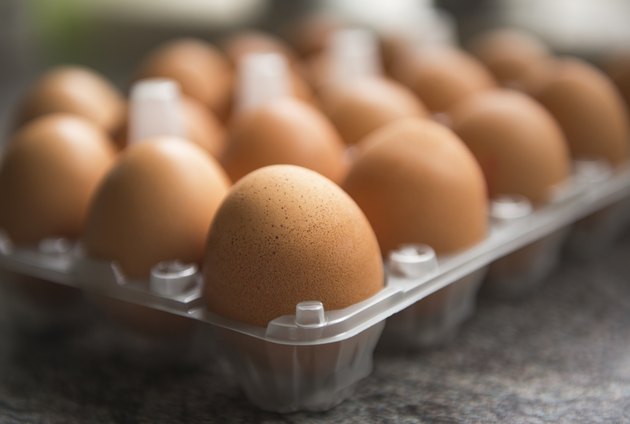 Eggs in a plastic holder / box