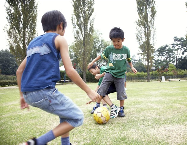 Japanese kids playing soccer
