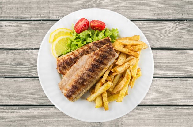 Fish, French Fries, Grilled