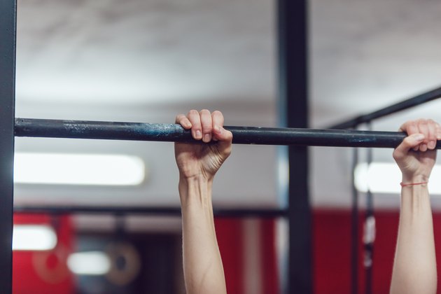Arms. Horizontal bar. Close-up.