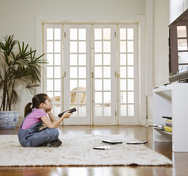 Girl watching television
